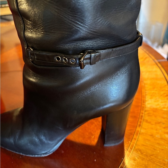 Christian Louboutin MERVILLON 85 Black Leather Heeled Boots - Picture 9 of 13